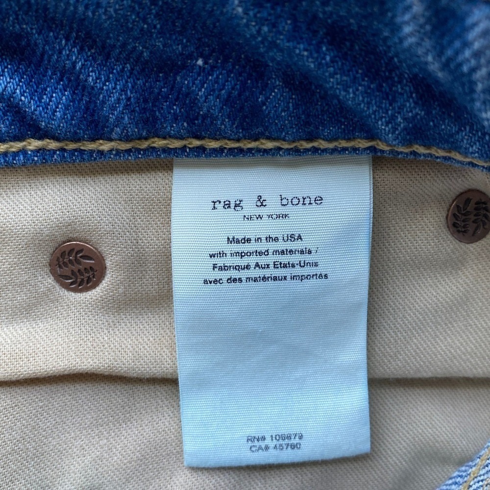 Rag & Bone Rosa Mid Rise Boyfriend Jeans Distressed Cotton Bristol Wash Denim 27 - Picture 11 of 12